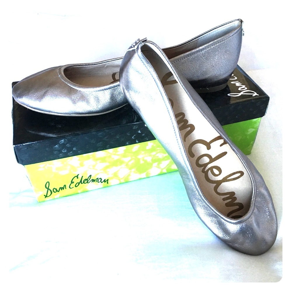 Sam Edelman Noah Flats, Silver 9.5